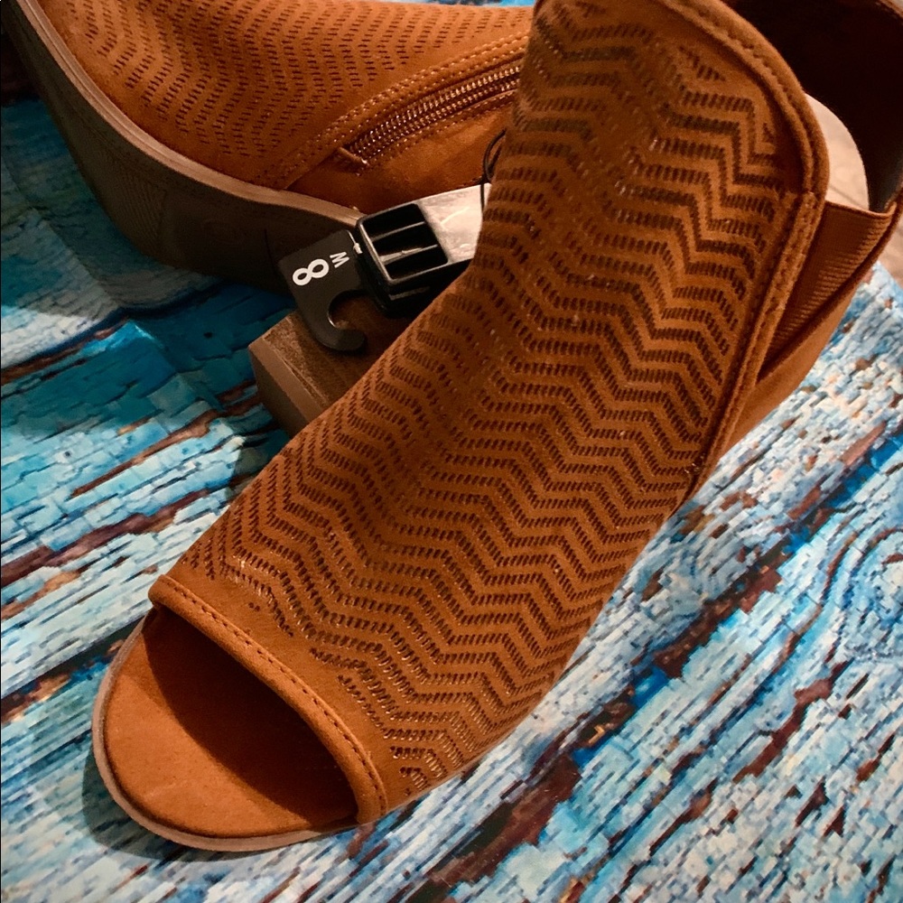 Open Heel Booties with Strap